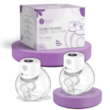 Breast Pump Hands-Free, Wearable & Portable Pump with Soft DoubleFit Flange, 2 Modes | 9 Levels Double Electric Pump Wireless, Smart Display, 24mm, 2