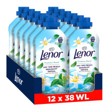 Lenor Fabric Softener 38 Washes, Freshness Guard, 24H "Like Freshly Showered" Feeling x 12