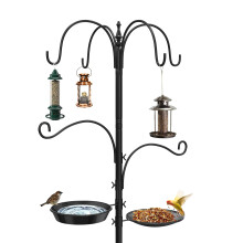 Newthinking Bird Feeders Hanging Station, 224cm Bird Feeders Pole with 5-Prong Base, Free Standing Bird Feeder for Outdoor Garden, 6 Hooks, 1 Feeder T