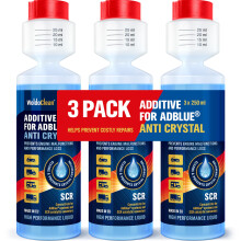 WoldoClean Anti Crystal Additive for AdBlue 3 x 250ml - Diesel Additive & SCR Cleaner, Prevents Crystallization & NOX Errors