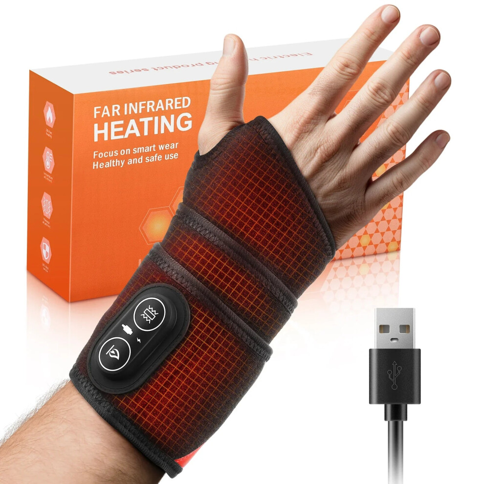 Greenzech Red/Light Cordless Therapy Wrist Wrap, 36 Leds 660Nm 850Nm Infra Heated Massager For Arm Knee Pain Relief (3000Mah)