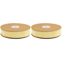 2Rollen Beige Geschenkband Flockband Voor , DIY, Feest & Kleding