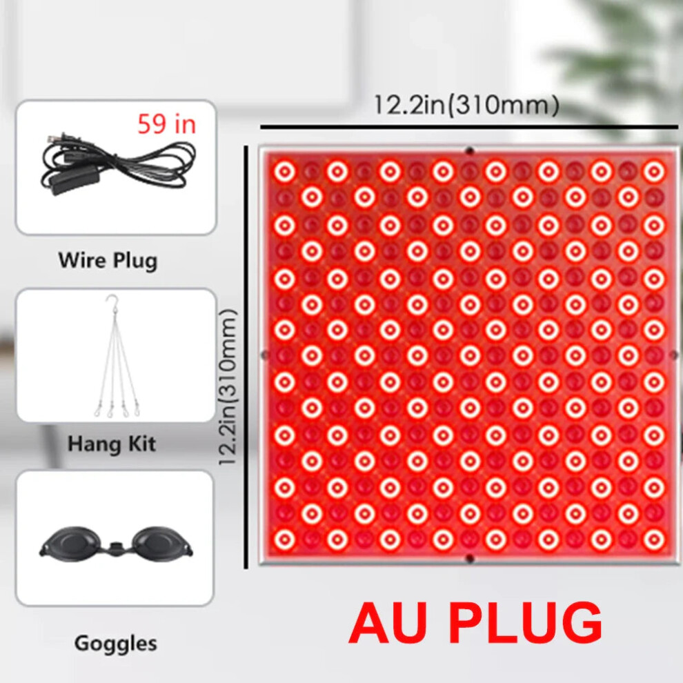 Greenzech Red/Light (Au) 225 Leds Therapy Panel, 660Nm 850Nm Infra Lamp For Face Anti-Aging & Full Body Muscle Pain Relief (12.2")