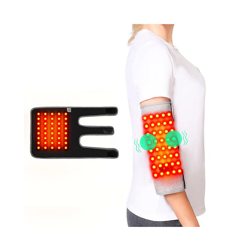 Greenzech Red/Light (Us, 5V-Heating) Therapy Elbow Heating Pad With Vibration Massage, Infra Wrap For Tennis Elbow, Arthritis & Muscle Pain Relief