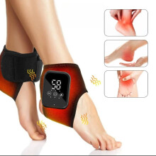 2PCS Cordless Ankle Massager with Heat & Vibration, Rechargeable Heated Foot Wrap for Pain Relief & Recovery (3 Levels)