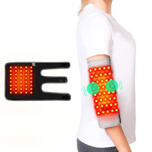 (UK, 12V-Heating) Red Light Therapy Elbow Heating Pad with Vibration Massage, Infrared Wrap for Tennis Elbow, Arthritis & Muscle Pain Relief