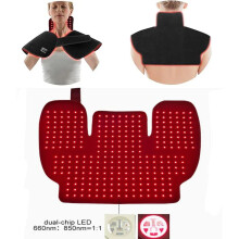 (US) 288 LEDs Red Light Therapy Neck Shoulder Wrap, 660nm 850nm Infrared Pad for Upper Back Pain Relief & Muscle Relaxing