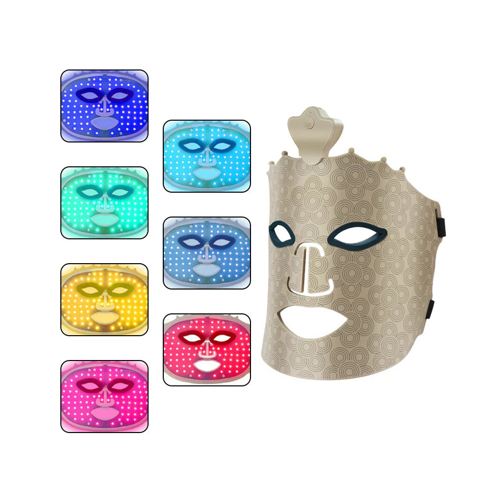 Greenzech Beige/Red/Light ( 7 Colors) 4 Colors Silicone Led Face Mask Led Photon Infra Therapy Flexible Facial Mask Repair Skin Brighten Skin Tone