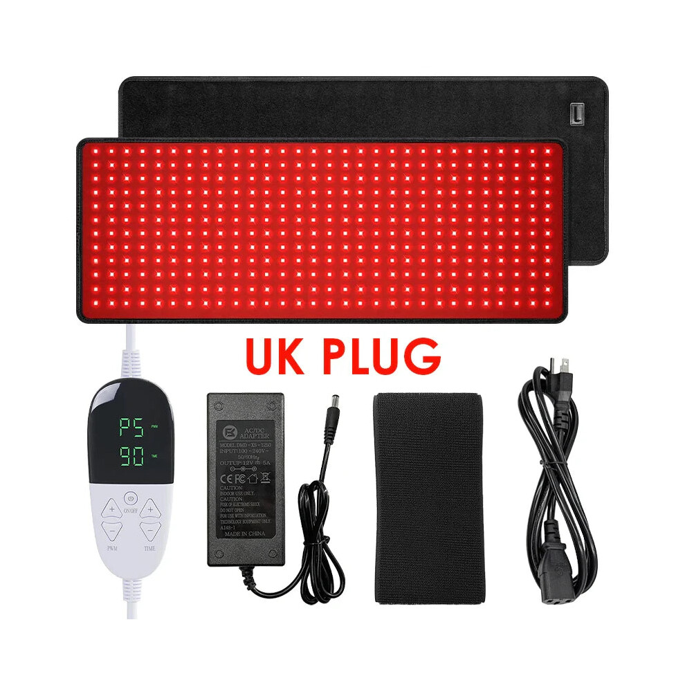 Greenzech Red/Light (Uk-Plug) 360 Leds Therapy Pad, 660Nm 850Nm Infra Mat With 10Hz 40Hz Pulse For Back Waist Shoulder Muscle Pain Relief