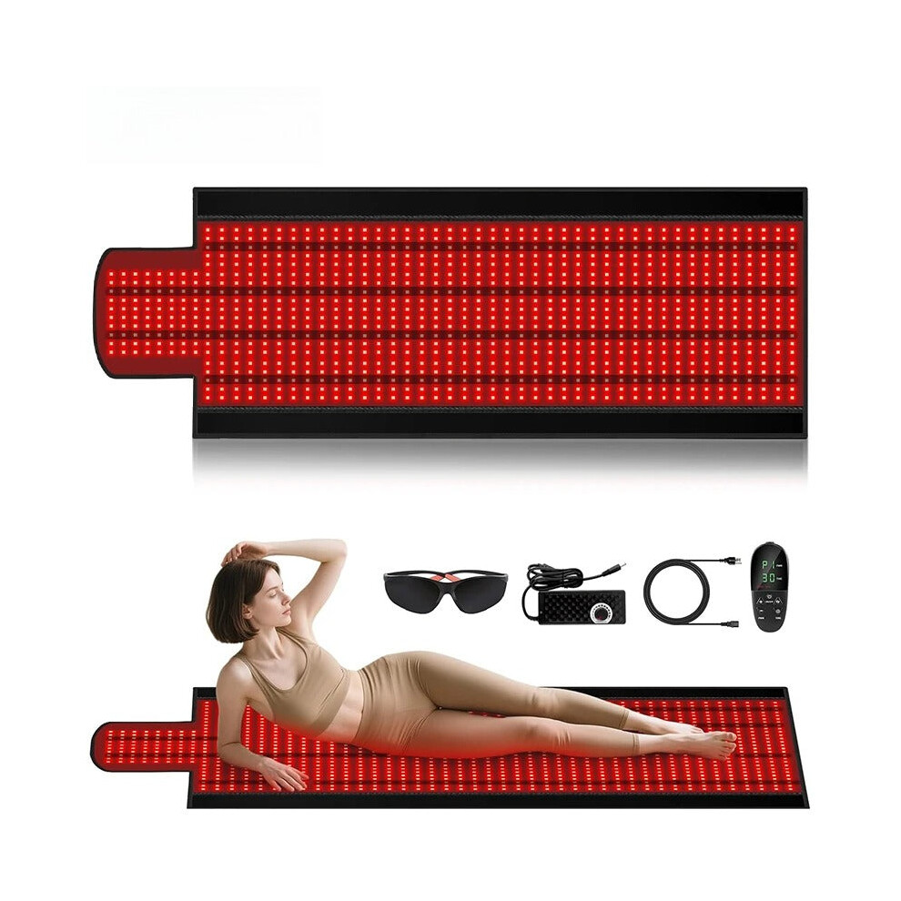 Greenzech Red/Light (Us) 1370 Leds Professional Therapy Pad, 660Nm 850Nm Infra Body Mat For Full Body Pain Relief & Recovery