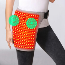 (UK, 12V-Massage) Red Light Therapy Heating Hip Pad, Vibration Massage Wrap for Sciatica Relief, Groin & Thigh Pain Recovery (45-65C)