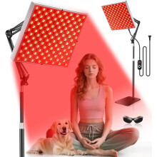 (US) Upgraded 225 LEDs Red Light Therapy Panel, 660nm 850nm Infrared Lamp with Stand for Face & Body Pain Relief