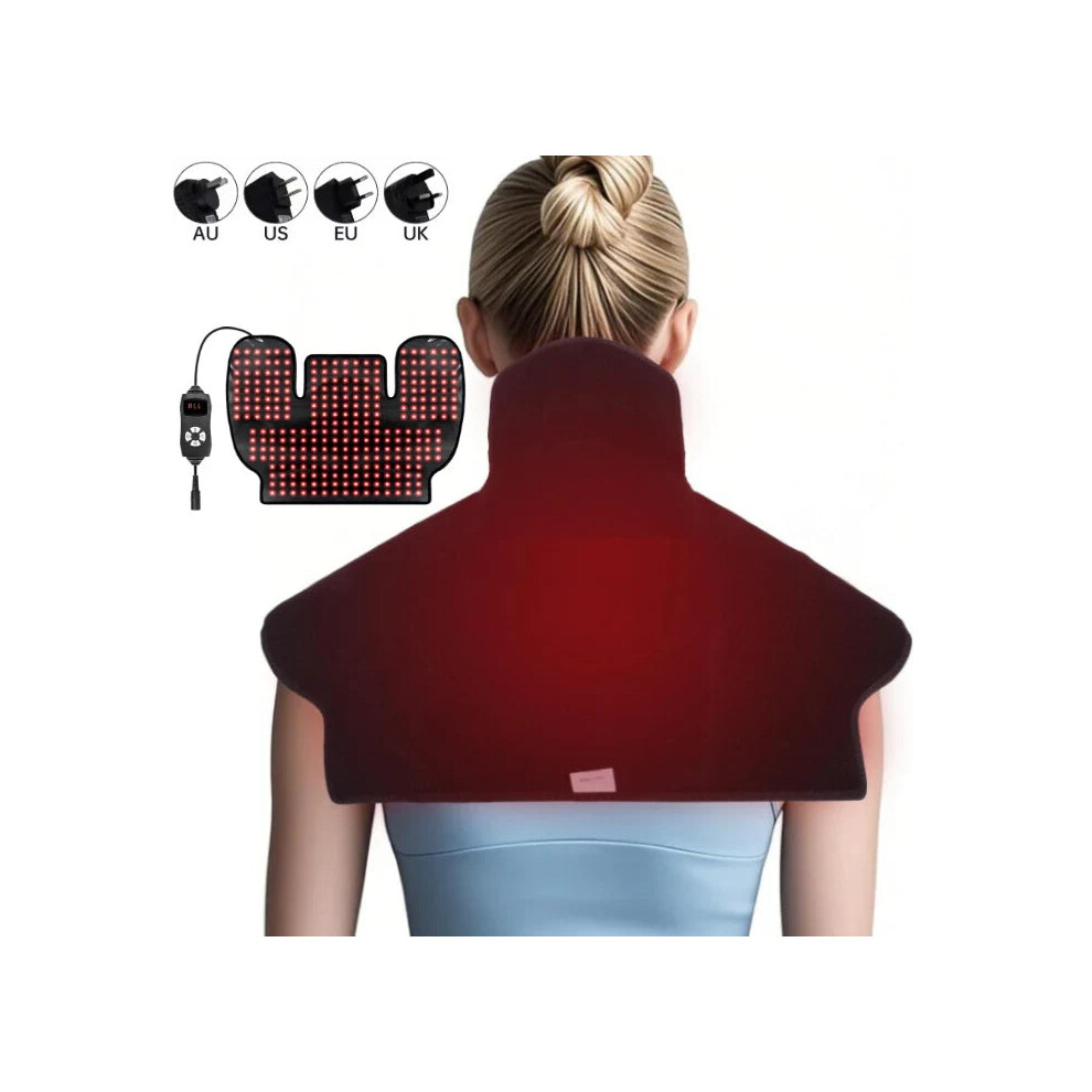 Greenzech Red/Light (Eu) 288 Leds Therapy Shoulder Neck Wrap, 660Nm 850Nm Infra Wearable Pad For Muscle Pain Relief & Relaxation