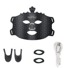 (Balck) 7-Color Silicone LED Face Mask - Wireless Red Light Therapy for Anti-Aging & Radiant Skin Glow