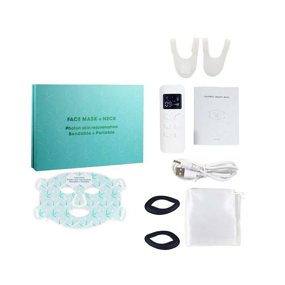 Photos - Facial Mask GreenZech  8-Color LED Light Therapy Mask for Face & Neck - Red Light Therapy for Anti-Aging & Acne Care (Green)