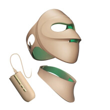 (Face + Neck) Infrared LED Face & Neck Mask - 676 Beams Red & Green Light Therapy for Dark Spots & Anti-Aging