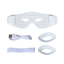 (White) 850nm Near-Infrared Red Light Therapy Eye Mask - Treatment for Dark Circles, Puffiness & Wrinkles