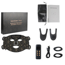 (Black) 8-Color LED Light Therapy Mask for Face & Neck - Red Light Therapy for Anti-Aging & Acne Care