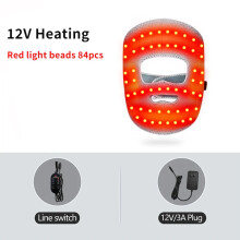(UK, Only Red Light) Electric Heated Facial Massager Mask - Red Light Therapy for Jaw Pain, Muscle Stiffness & Stress Relief - Anti-Fatigue Device