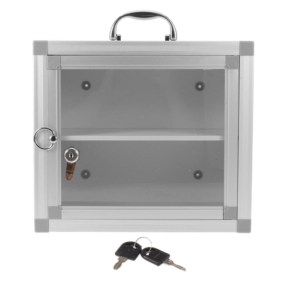 Aboofan Transparent Wall-Mounted Medicine Box Metal Storage Organizer