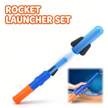 (3 sets) 3/7pcs Hand-Propelled Rocket Launcher Toy Set Foam Rocket Children Outdoor Funny Summer Garden Game Birthday Gift Party
