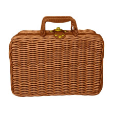 Handcrafted Rattan Suitcase Basket with Lid & Handle – Versatile for Picnics, Easter, Organizing; Kids-Friendly Gift – Compatible with