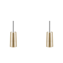 2X Brosse de Toilette et Support En Acier Inoxydable - Ensemble de Brosse de Nettoyage de Cuvette de Toilette pour Toilette de Salle de Bain (Or)
