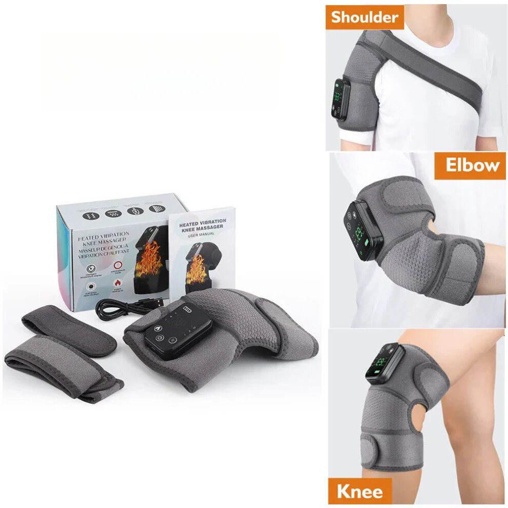 Greenzech Gray (, 1Pcs) Electric Shoulder Massager With Heat And Vibration, Knee Elbow Brace For Discomfort Relief
