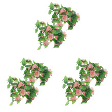 6Pcs De Rosas Plásticas Artificiais Para Tom Rosa