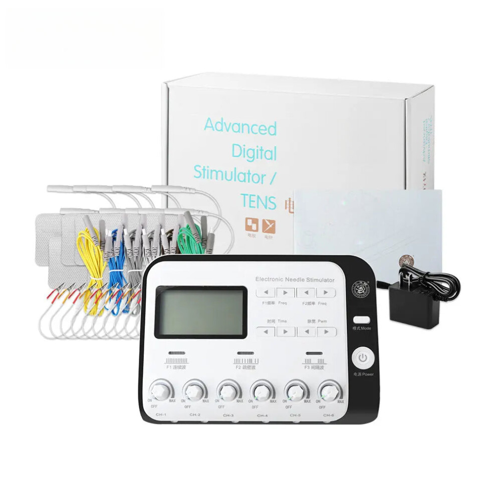Greenzech (Uk Plug) Ems Tens Massager, 6-Output Electroacupuncture Machine For Body And Back Massage