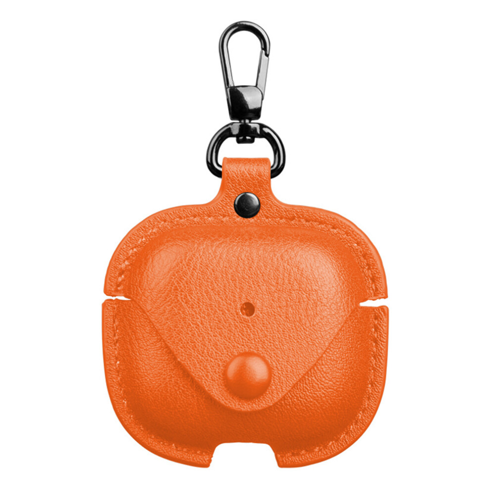 For Airpods 4 Charging Case Cover Leather+Pc Earbuds Protective Case - Orange 6914290816323