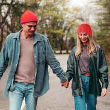 Winter Cuffed Beanie Hat Chunky Knit