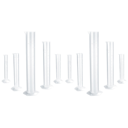 10St Meetcilinders Plastic Transparant 50Ml Voor En Thuis