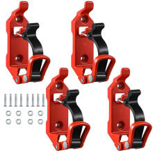 Schaufelhalterung für DachträGer, Metall-Gummiklammern, Wandmontagehalterungen, Schnellwechsel-Halterungs-Montagesatz (4 StüCk), Rot