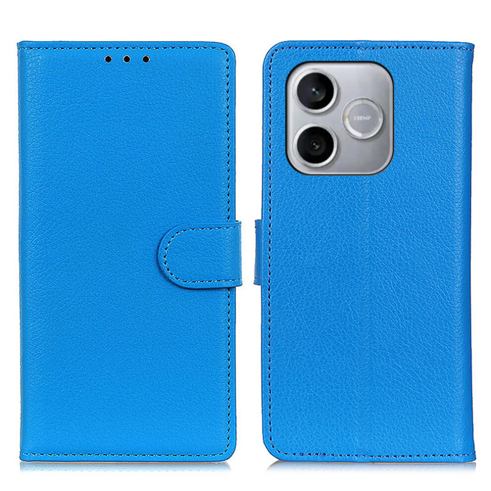 (Blue) For Honor 600 Lite 5G Wallet Case Pu Leather Phone Cover Litchi Texture Blue 6914296081046