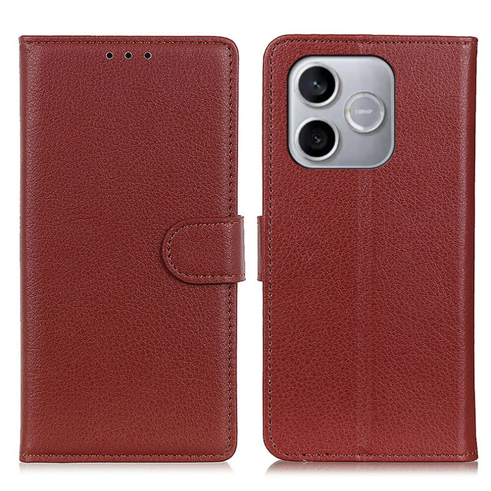 (Brown) For Honor 600 Lite 5G Wallet Case Pu Leather Phone Cover Litchi Texture Brown 6914290397020