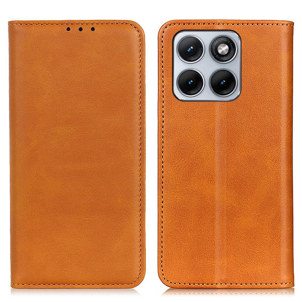 (Brown) For Motorola Edge 70 Fusion+ 5G / Edge 70 Fusion 5G Case Cowhide Texture Split Leather Flip Wallet Phone Cover Brown 6914290618132