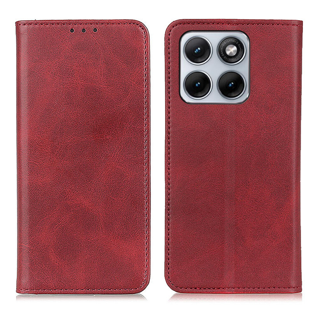 (Red) For Motorola Edge 70 Fusion+ 5G / Edge 70 Fusion 5G Case Cowhide Texture Split Leather Flip Wallet Phone Cover Red 6914290048366