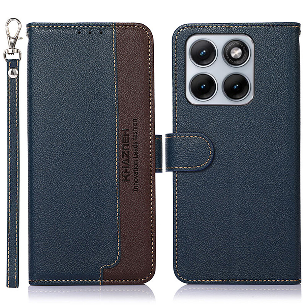 (Blue) Khazneh For Motorola Edge 70 Fusion+ 5G / Edge 70 Fusion 5G Case Rfid Blocking Wallet Litchi Texture Pu Leather Phone Co Blue 6914297016726