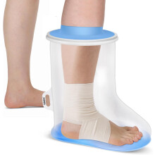 (Extra Wide-Foot) Upgraded Extra Wide Full Leg Cast Cover for Shower - Non-Slip, Reusable, Waterproof Protection