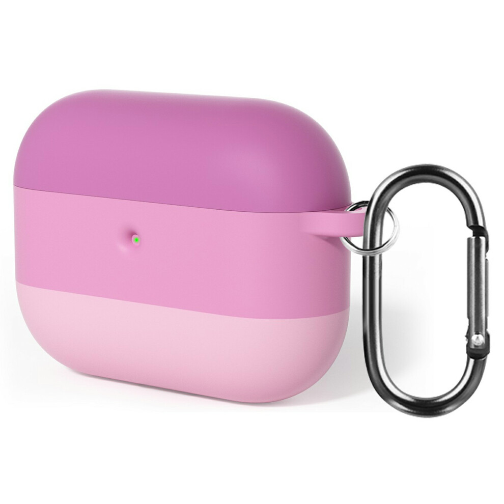 (Pink) For Airpods Pro 3 Case Gradient Tri-Color Silicone 2.3Mm Thick Earphones Cover With Carabiner Pink 6914298620113