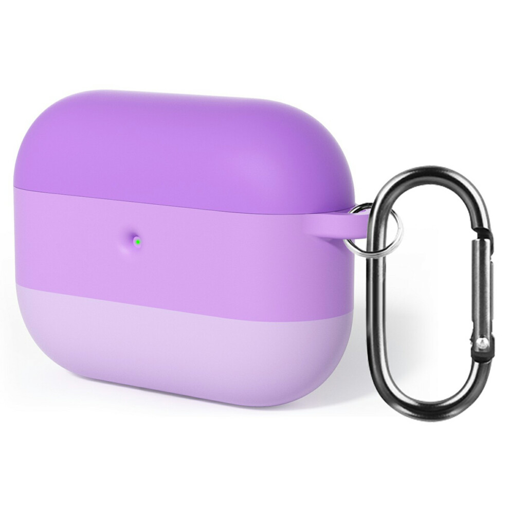 (Purple) For Airpods Pro 3 Case Gradient Tri-Color Silicone 2.3Mm Thick Earphones Cover With Carabiner Purple 6914293697196