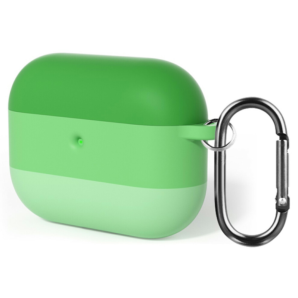 (Green) For Airpods Pro 3 Case Gradient Tri-Color Silicone 2.3Mm Thick Earphones Cover With Carabiner Green 6914294024922