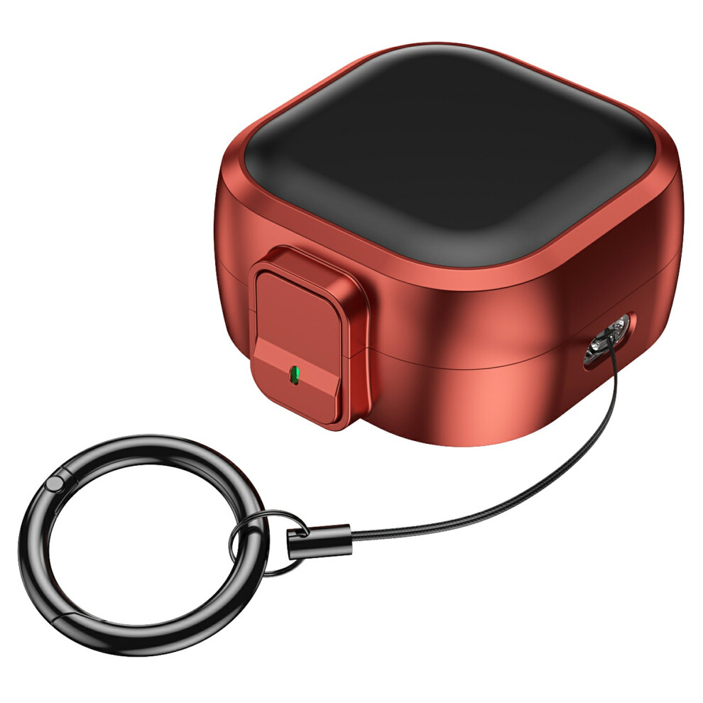 ( / Black) For Samsung Galaxy Buds 4 / 4 Pro Case Pc Shockproof Metal Carabiner Switch Lock Earphone Protective Cover Red/Black 6914296035346