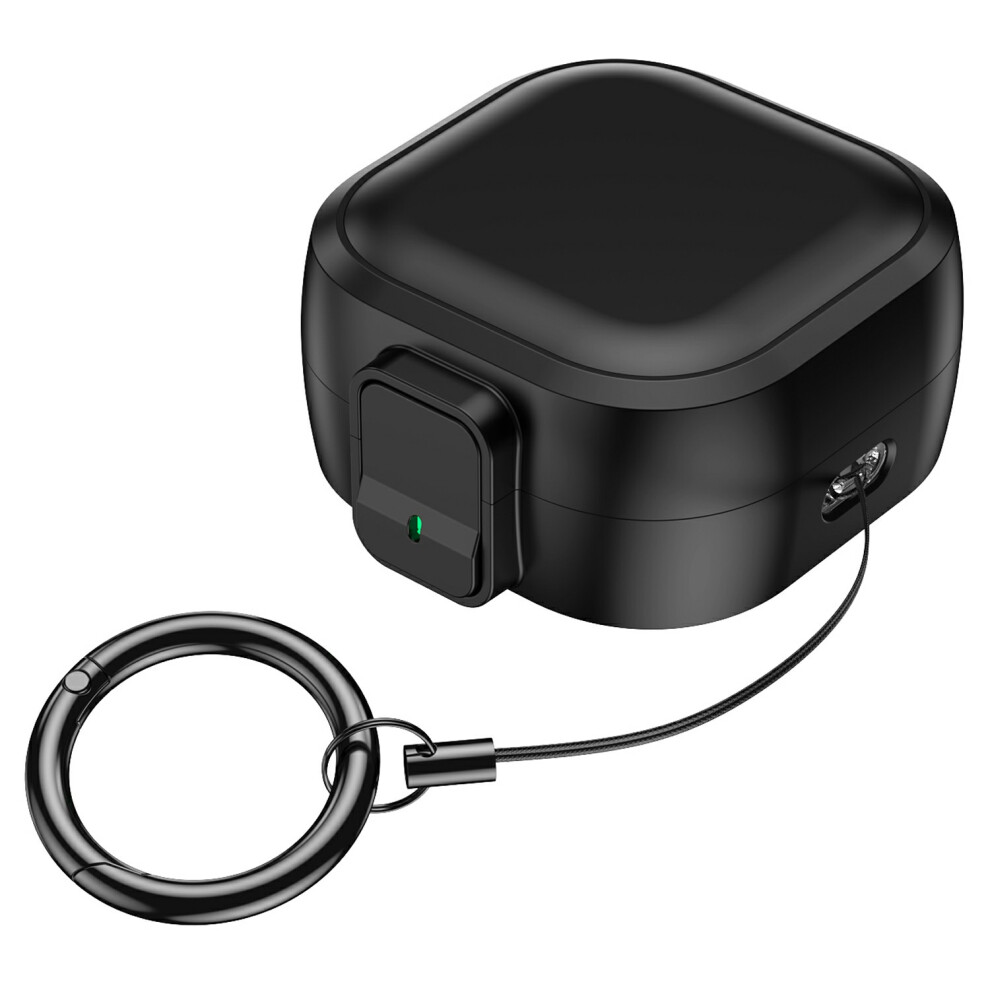 (Black) For Samsung Galaxy Buds 4 / 4 Pro Case Pc Shockproof Metal Carabiner Switch Lock Earphone Protective Cover Black 6914291229108