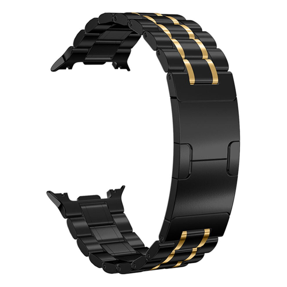 (Black / Gold) Metal Strap For Samsung Galaxy Watch8 40Mm / Watch8 44Mm / Watch8 Classic 46Mm Electroplated Replacement Five-Bead Stain Black,Gold 6914293962904