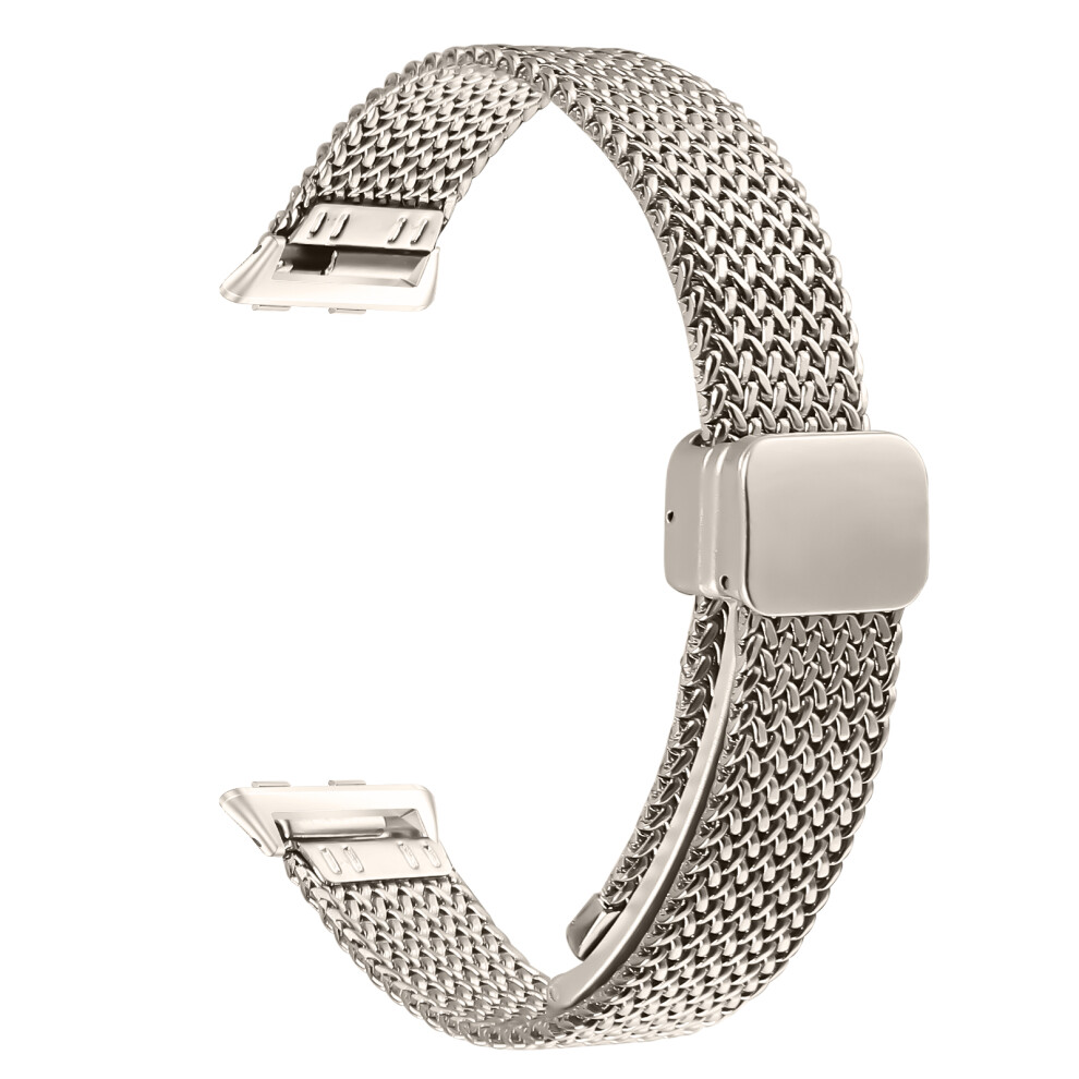 (Starlight) For Huawei Band 11 / Band 11 Pro Milanese Mesh Watch Band Electroplate Stainless Steel Herringbone Design Strap With Mag 6914293888723