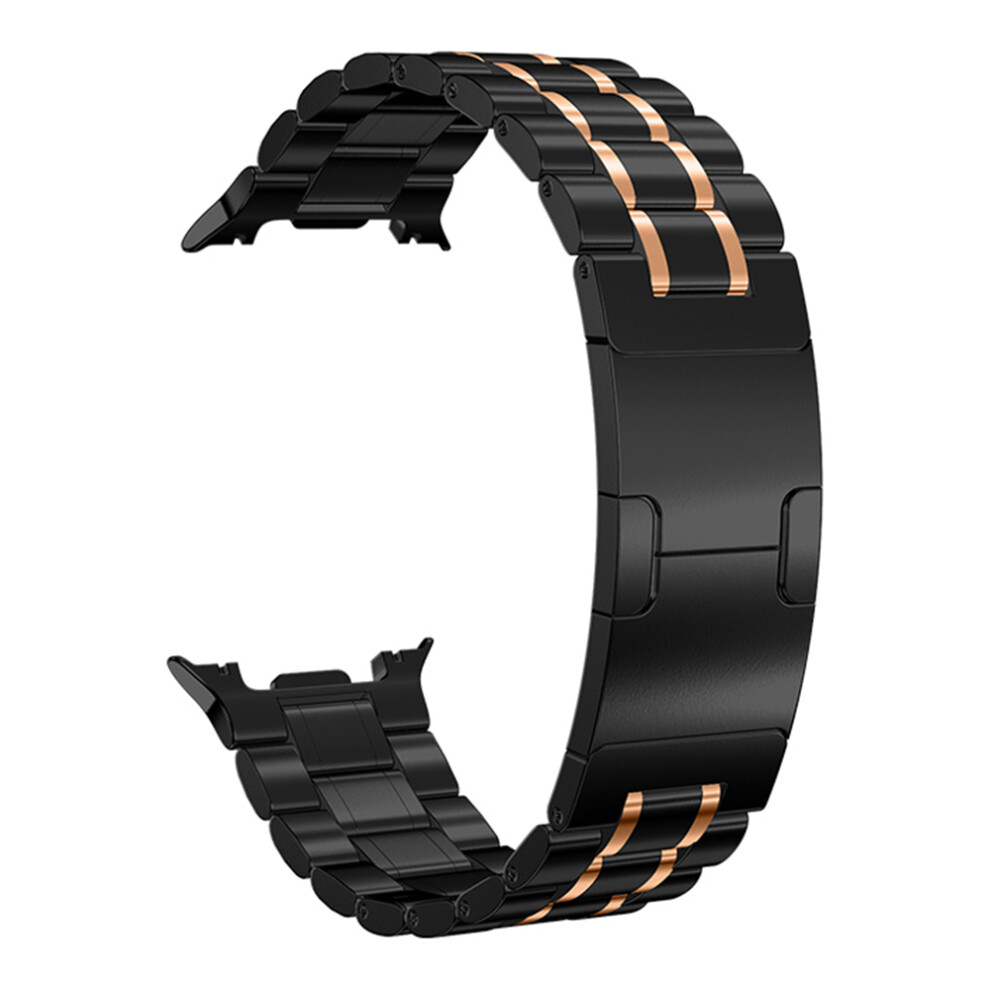 (Black / Rose Gold) Metal Strap For Samsung Galaxy Watch8 40Mm / Watch8 44Mm / Watch8 Classic 46Mm Electroplated Replacement Five-Bead Stain Black,Gold 6914299830672