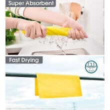 Microfiber Cleaning Cloth Roll – Tear-Away, Reusable, Lint-Free, Washable, 20 Sheets (Yellow), Compatible with Kitchen, Car & Sensitive Surfaces
