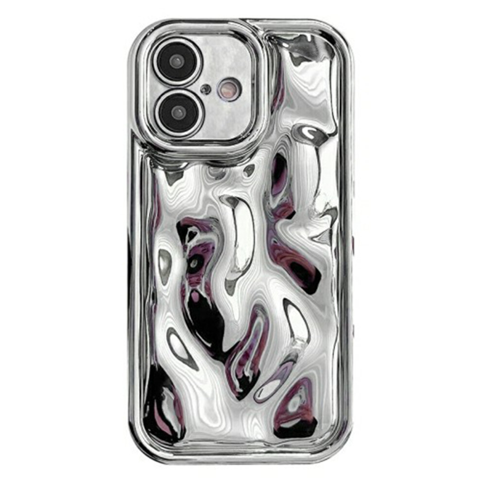 (Silver) For Iphone 17 Case Electroplated Tpu Shell Meteorite Texture Phone Cover Silver 6914291734848